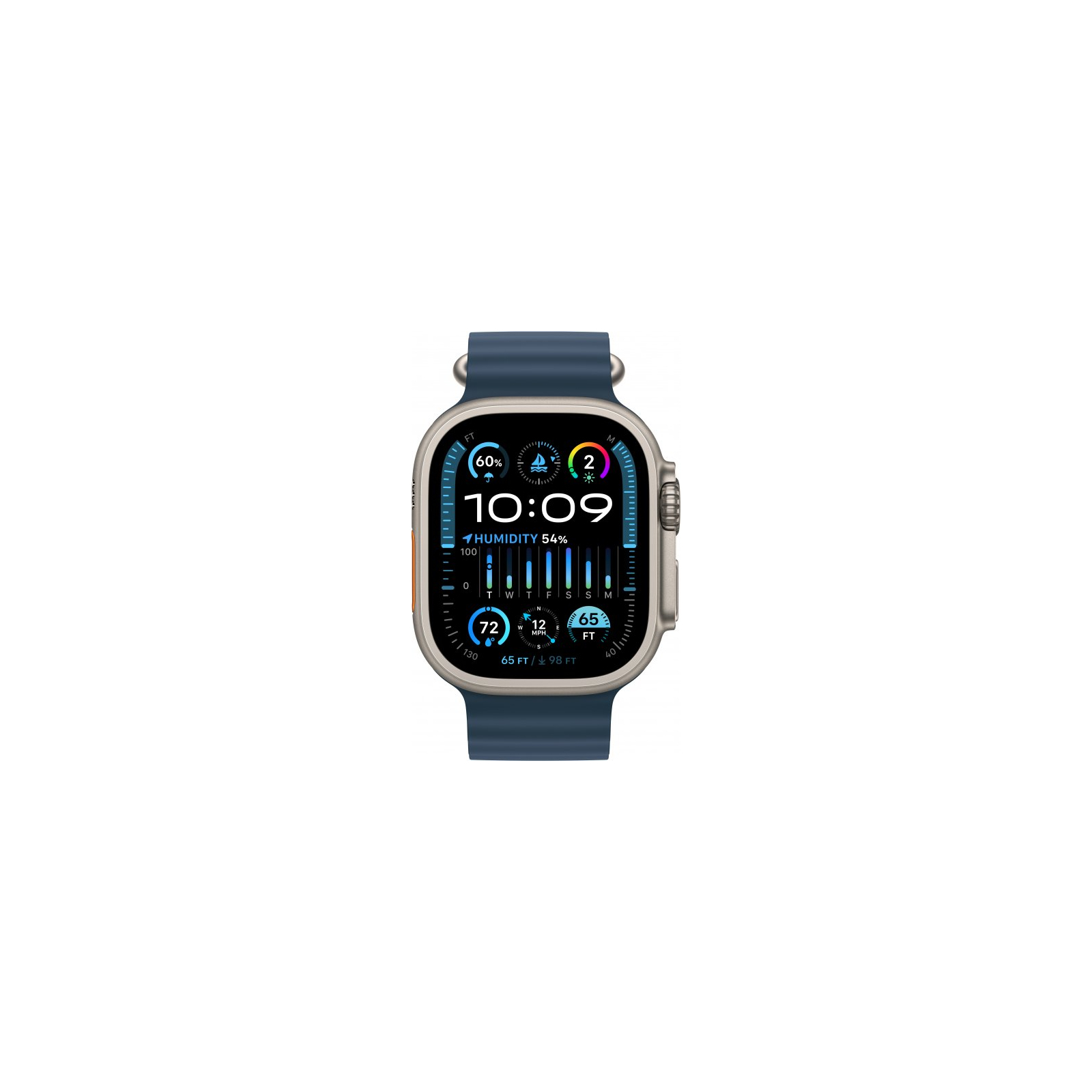 Смарт-годинник Apple Watch Ultra 2 GPS + Cellular, 49mm Titanium Case with White Ocean Band (MREJ3UL/A) зображення 2