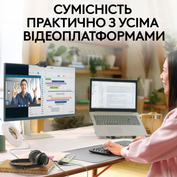 Веб-камера Logitech Brio 100 Full HD Graphite (960-001585) изображение 7