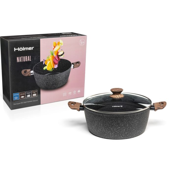 Кастрюля Hölmer Natural кована з кришкою 2,5 л (CR-1325-FAMWL Natural) изображение 7