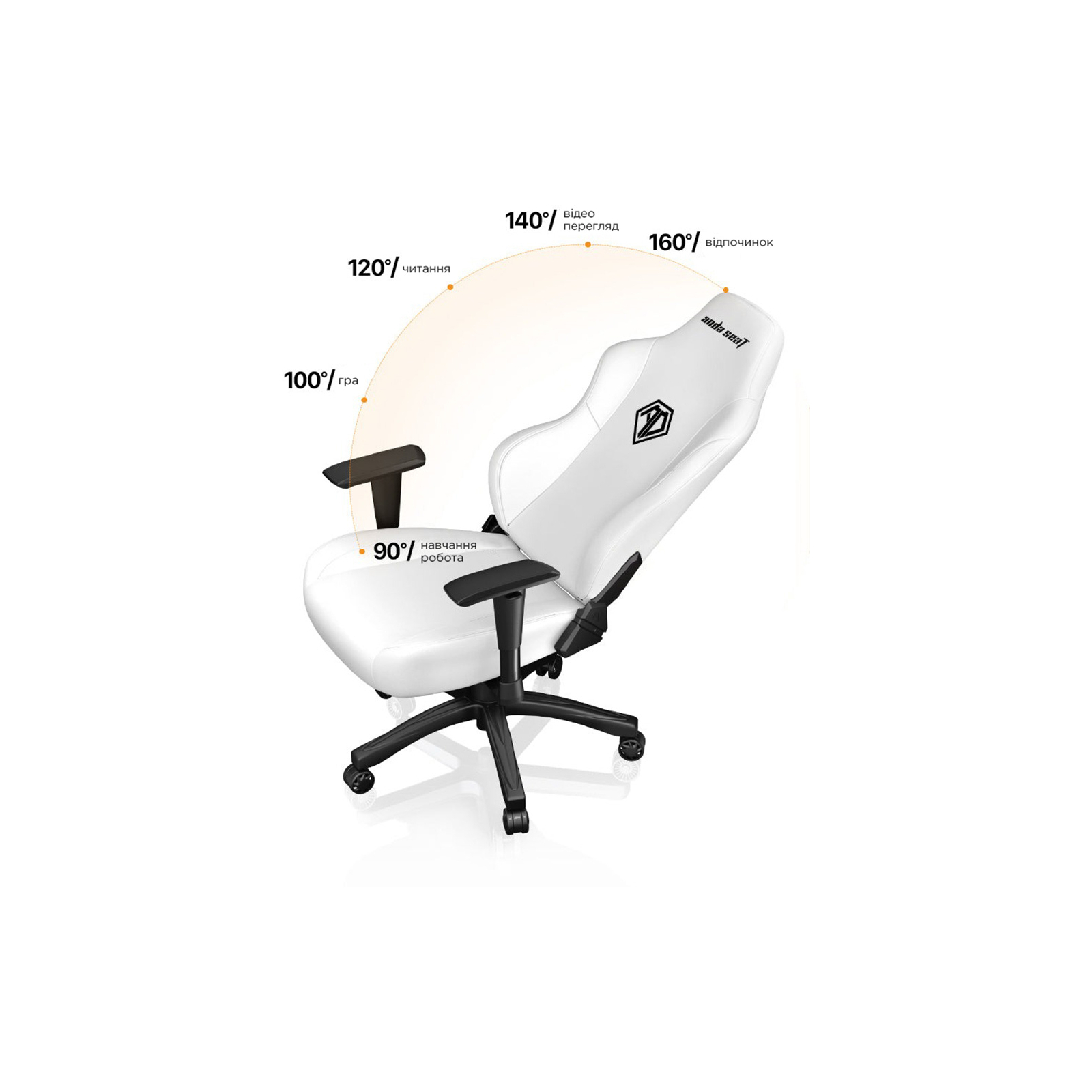 Кресло игровое Anda Seat Phantom 3 Size L Grey (AD18Y-06-G-F) изображение 4