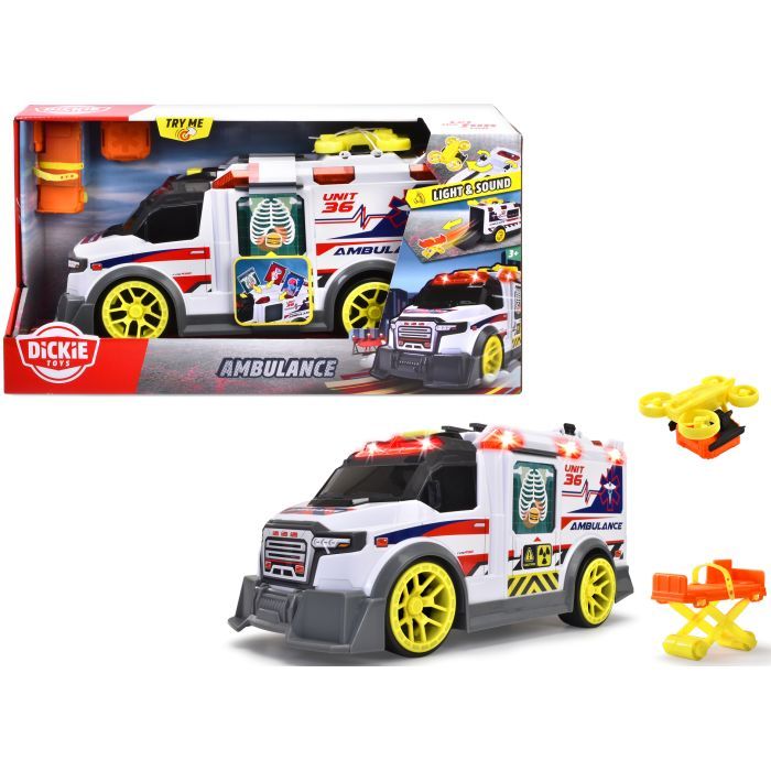 Спецтехніка Dickie Toys Функціональний автомобіль Швидка допомога з аксесуарами зі звуком та світловими ефектами 41 см (3307003) зображення 2
