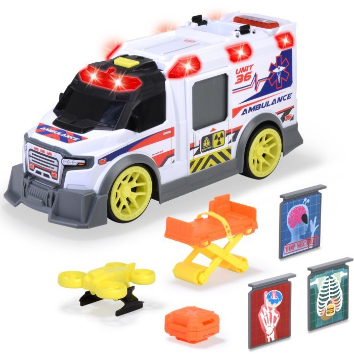 Спецтехніка Dickie Toys Функціональний автомобіль Швидка допомога з аксесуарами зі звуком та світловими ефектами 41 см (3307003) зображення 3