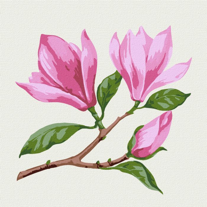 Картина по номерам Rosa Star Гілка магнолії 15 х 15 см (4823098540601)