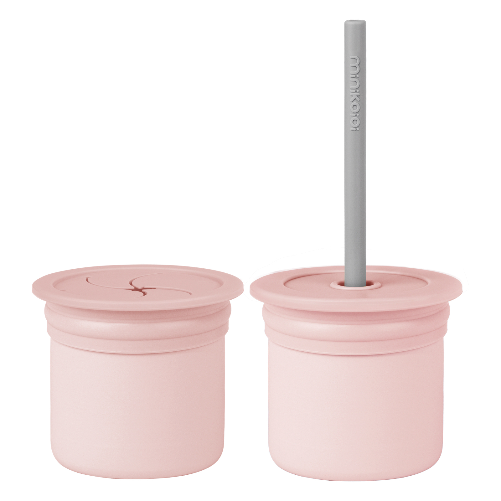 Поїльник-непроливайка MinikOiOi Sip+Snack - Pinky Pink / Powder Grey (101100108)