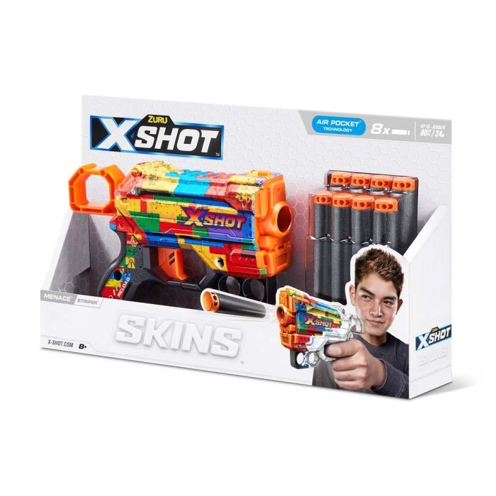 Іграшкова зброя Zuru X-Shot Швидкострільний бластер Skins Menace Striper (8 патронів) (36515N) зображення 3