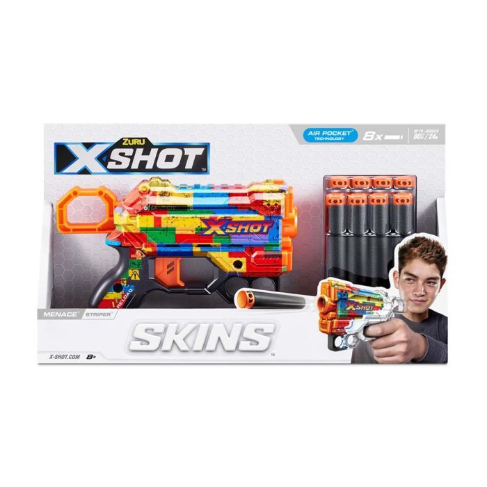 Іграшкова зброя Zuru X-Shot Швидкострільний бластер Skins Menace Striper (8 патронів) (36515N) зображення 4