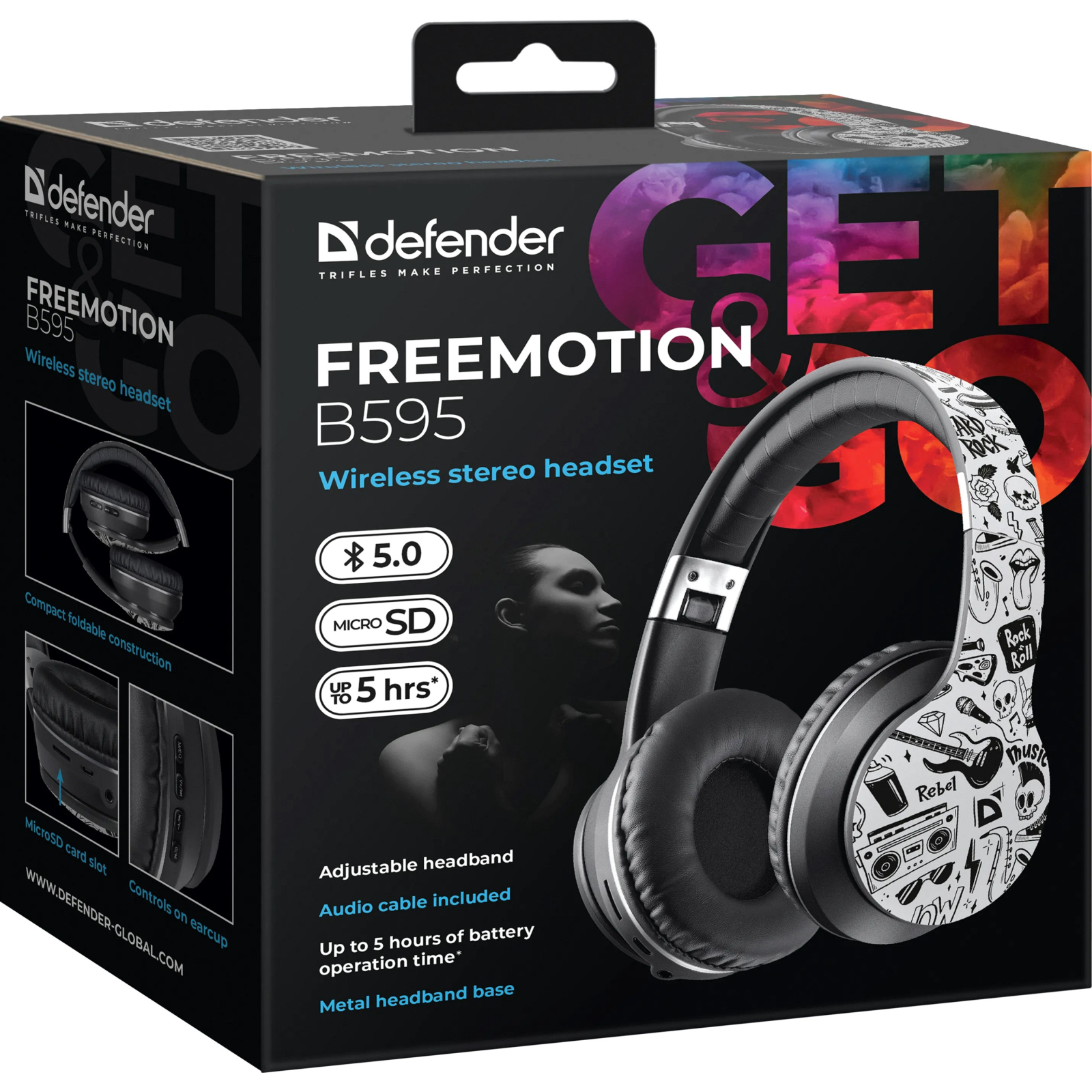 Навушники Defender FreeMotion B595 Bluetooth Black (63595) зображення 7