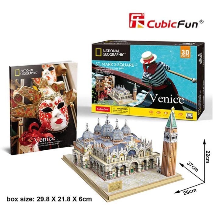 Пазл Cubic Fun Трехмерная головоломка-конструктор National Geographic Площадь Святого Марка (DS0980h) изображение 6