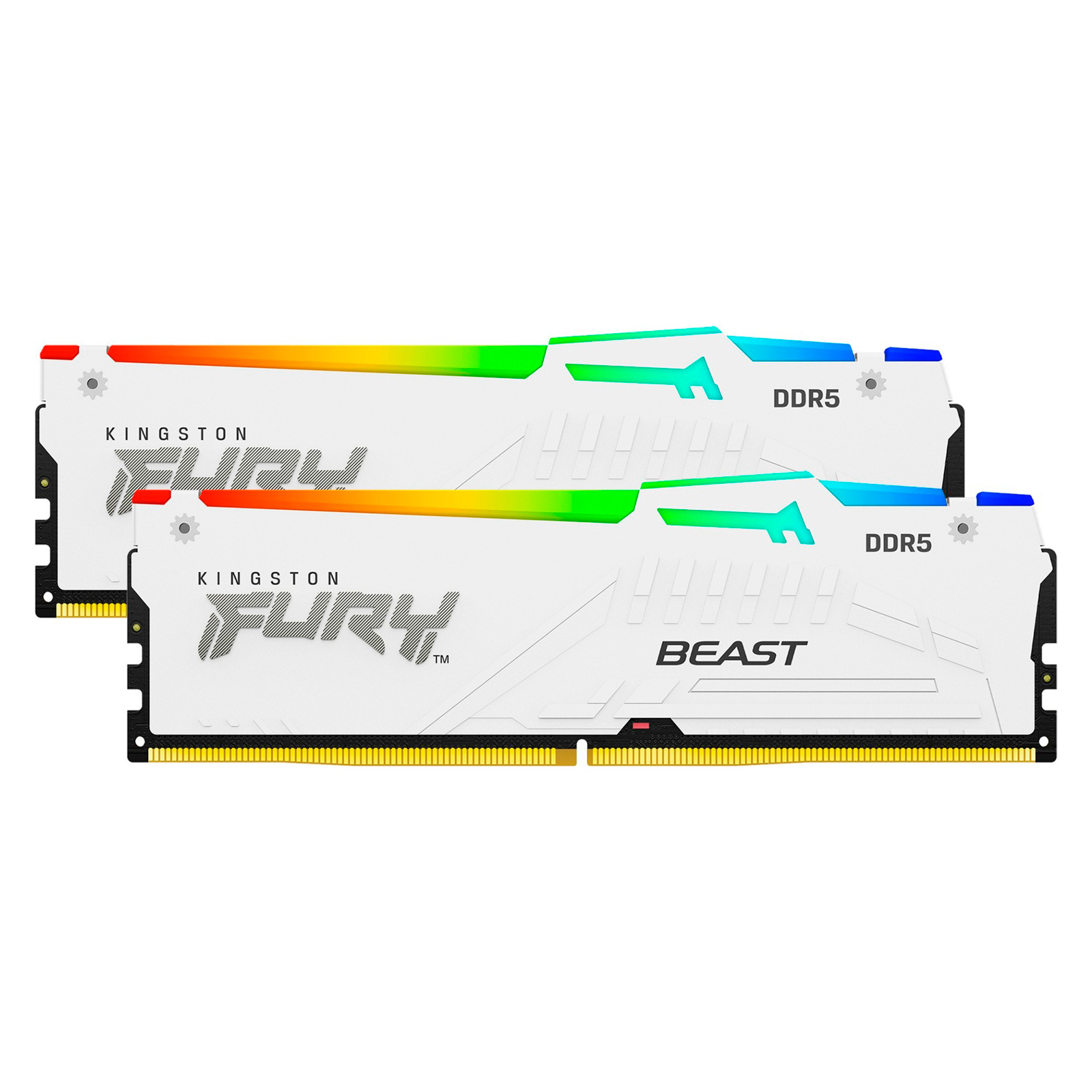 Модуль памяти для компьютера DDR5 32GB (2x16GB) 5600 MHz FURY Beast White RGB Kingston Fury (ex.HyperX) (KF556C40BWAK2-32) изображение 3