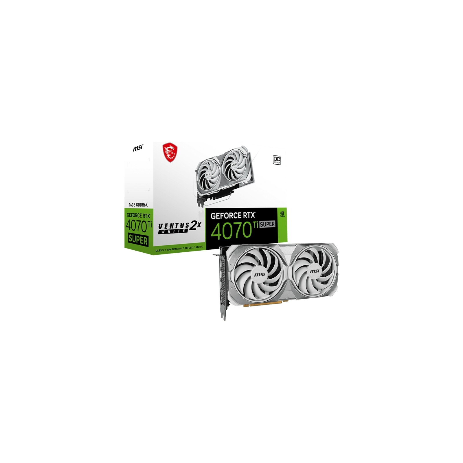 Відеокарта MSI GeForce RTX4070Ti SUPER 16Gb VENTUS 2X OC WHITE (RTX 4070 Ti SUPER 16G VENTUS 2X WHITE OC) зображення 5