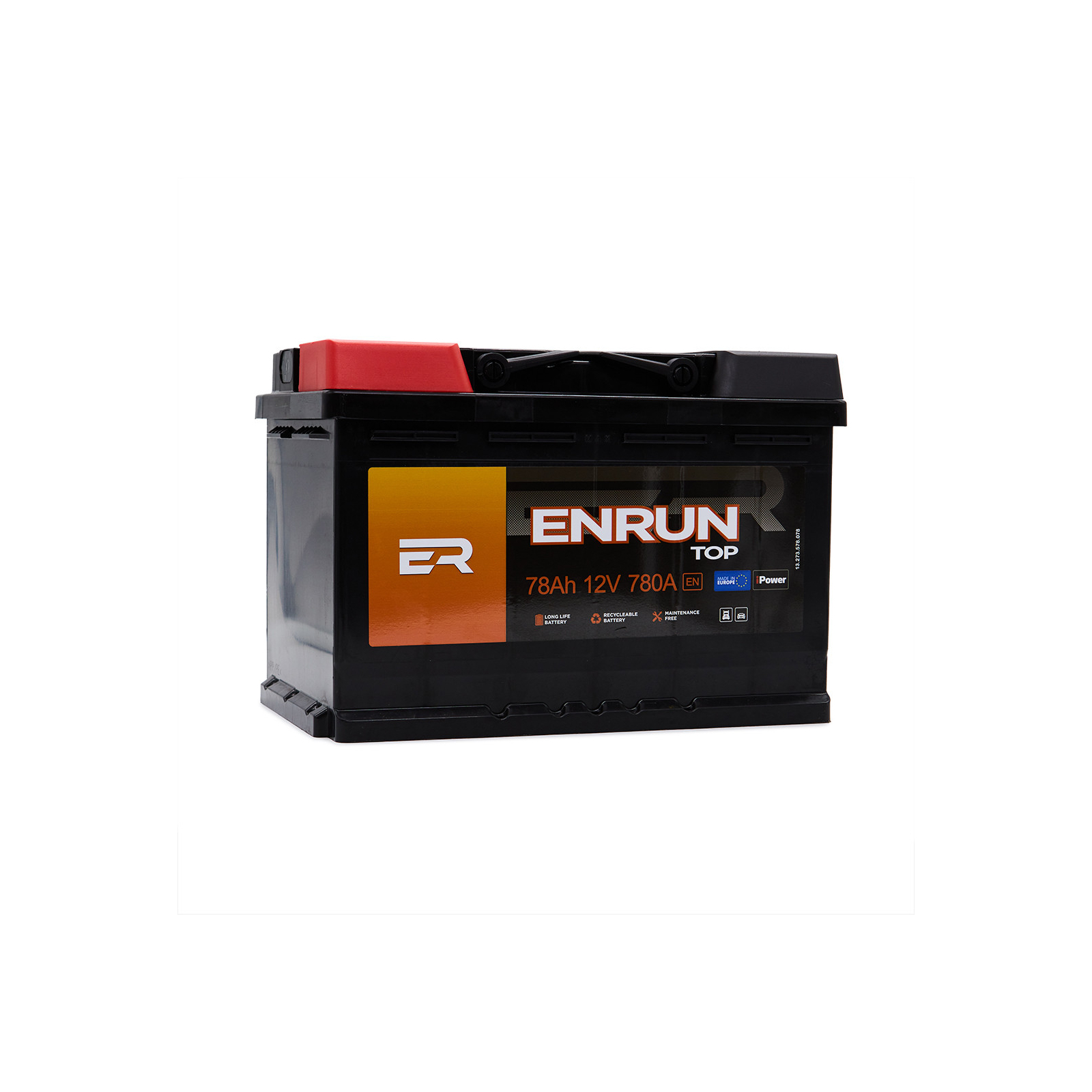 Аккумулятор автомобильный ENRUN 78А + правий (L3) (780 пуск)