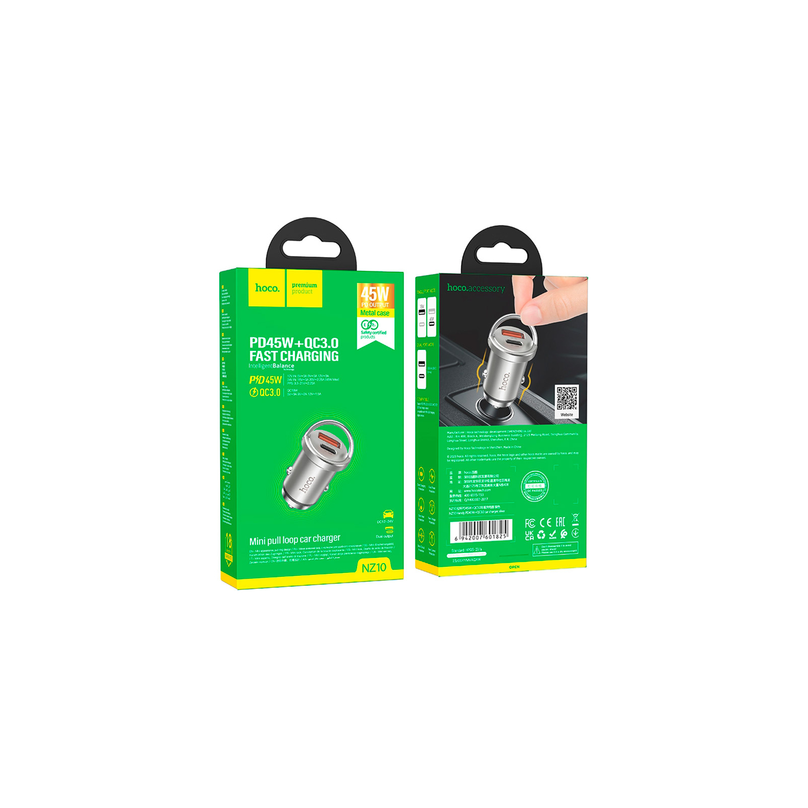 Зарядний пристрій HOCO NZ10 Handy USB-A/Type-C Silver (6942007601825) зображення 4