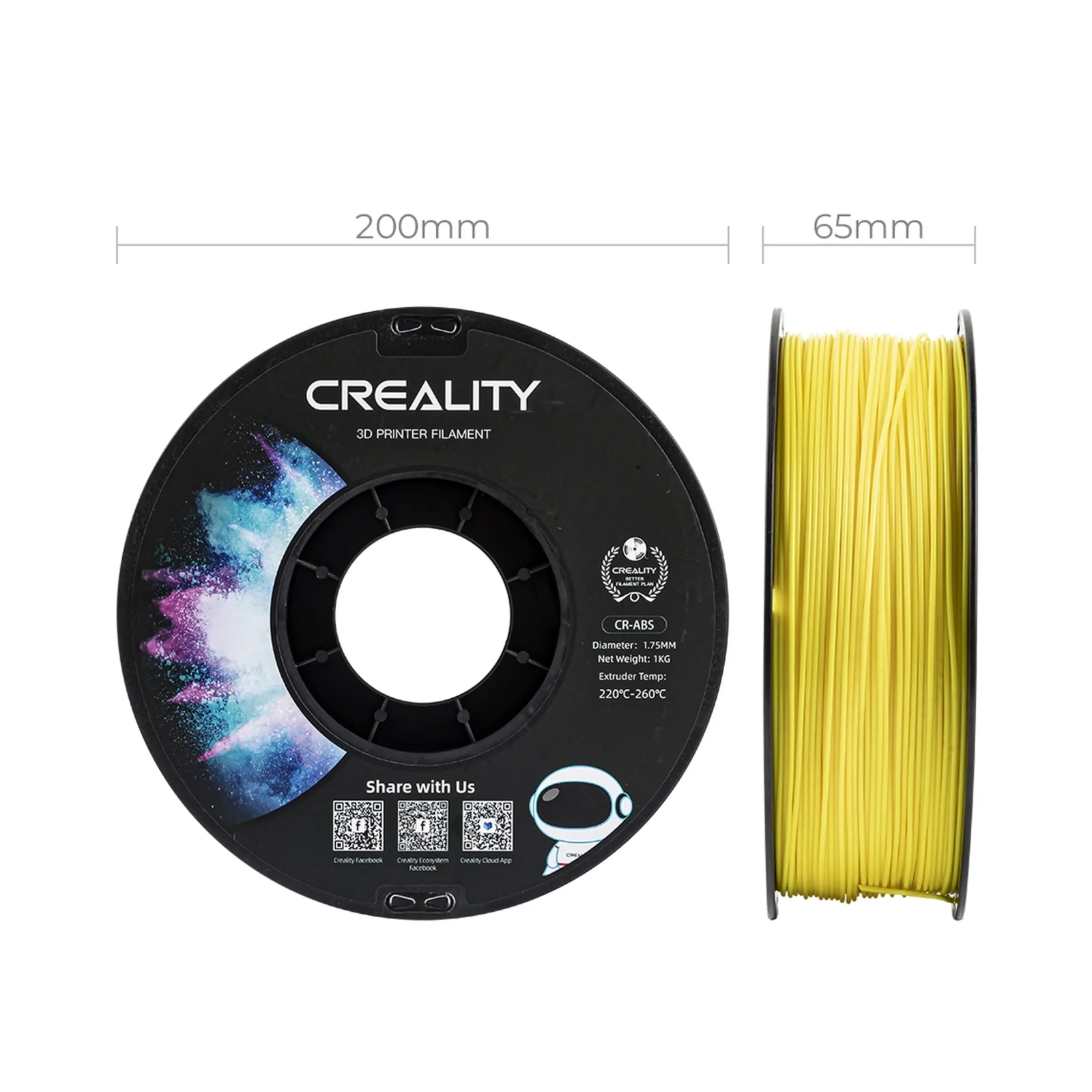 Пластик для 3D-принтера Creality ABS 1кг, 1.75мм, yellow (3301020033) изображение 5