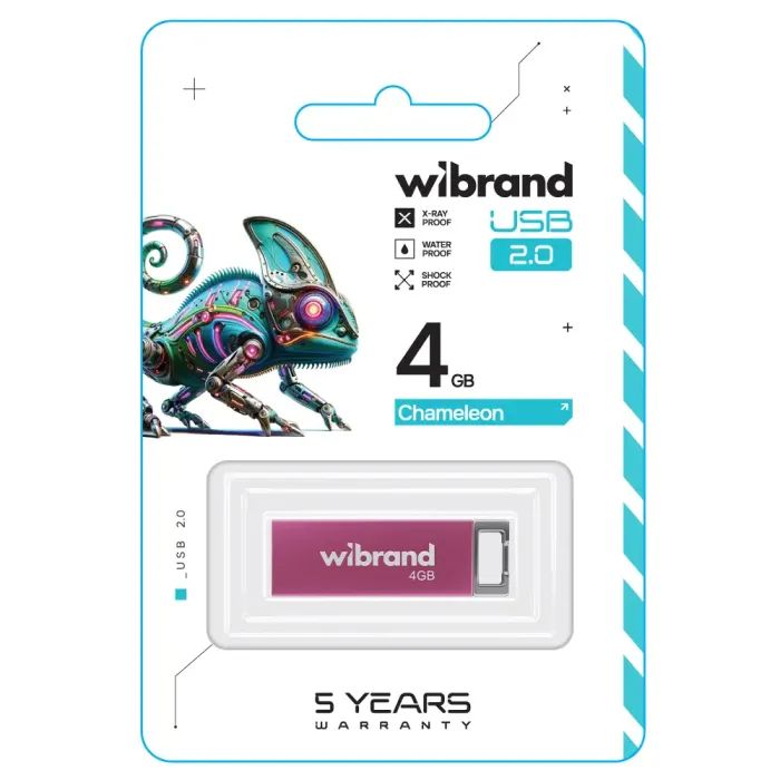 USB флеш накопичувач Wibrand 4GB Chameleon Red USB 2.0 (WI2.0/CH4U6R) зображення 2