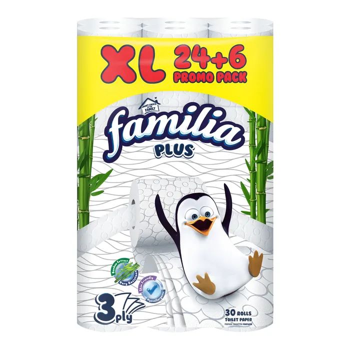 Туалетная бумага Familia 3 слоя 24+6 рулонов (8690536023479)