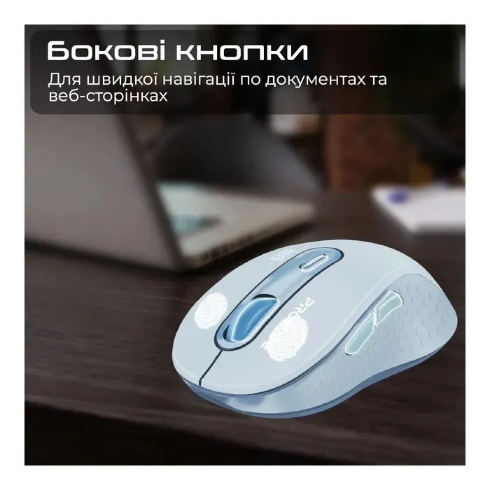 Мишка Promate Ken Wireless/Bluetooth Blue (ken.blue) зображення 6