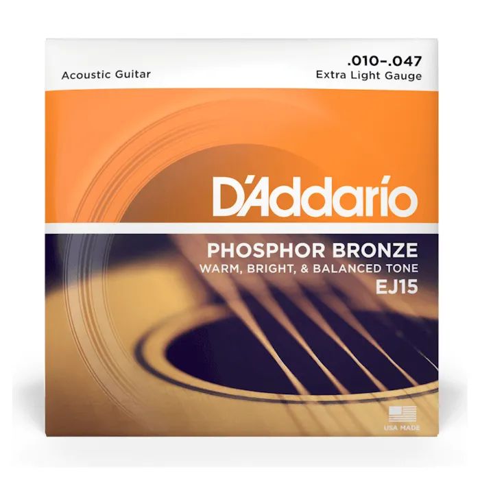 Струни для гітари D'Addario Phosphor Bronze Extra Light (10-47) (EJ15)
