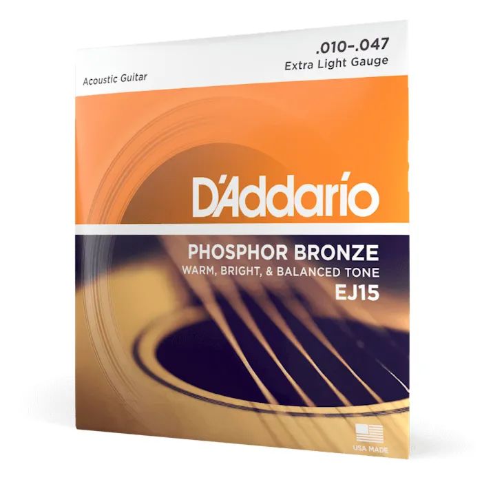 Струни для гітари D'Addario Phosphor Bronze Extra Light (10-47) (EJ15) зображення 2