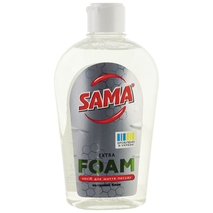 Засіб для ручного миття посуду Sama Extra Foam Лимон З піноутворювачем 300 г + Змінний блок 325 г (4820270631966) зображення 3