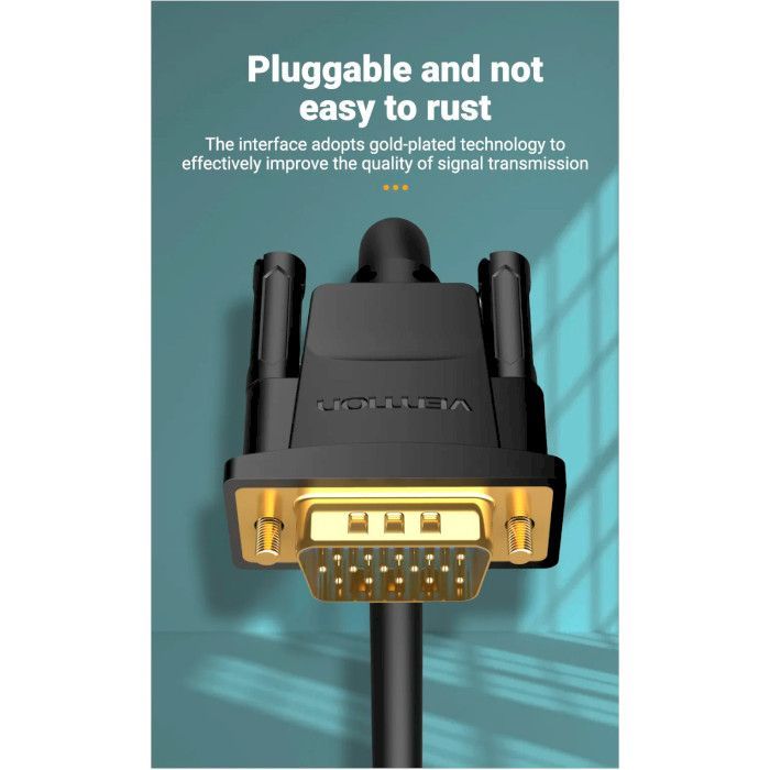 Кабель мультимедийный VGA M to VGA M 1.5m ferrite Vention (DAEBG) изображение 12