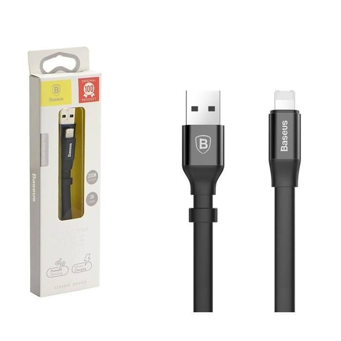 Дата кабель USB 2.0 AM to Lightning 0.23m 2A Baseus (CALMBJ-01) изображение 4