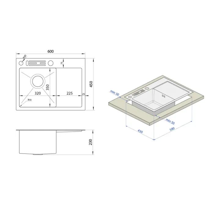 Мойка кухонная Nett NB-6045(R) (043125) изображение 4