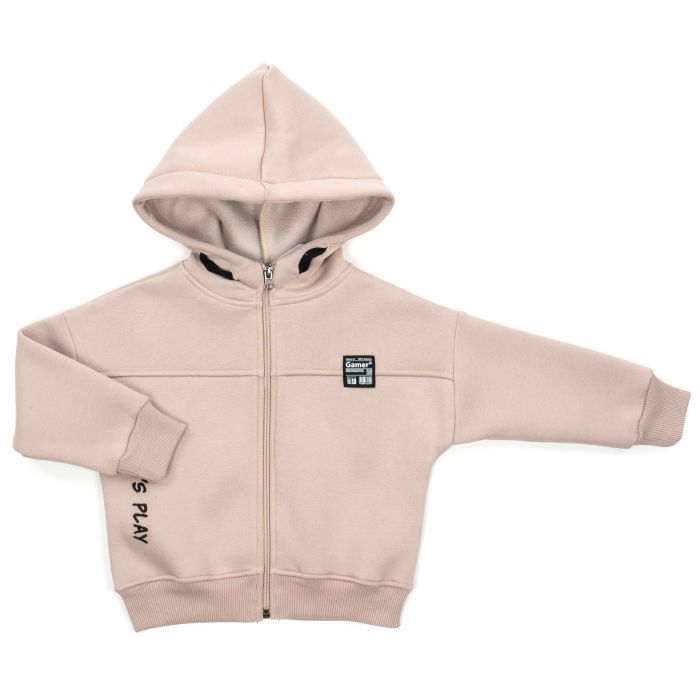 Спортивний костюм дитячий Toontoy флісовий з капюшоном (24271-110B-beige) зображення 2