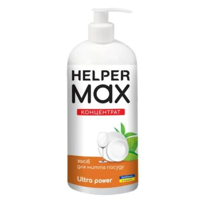 Средство для ручного мытья посуды Helper Max Ultra Рower Концентрат 1 л (4820183972095)