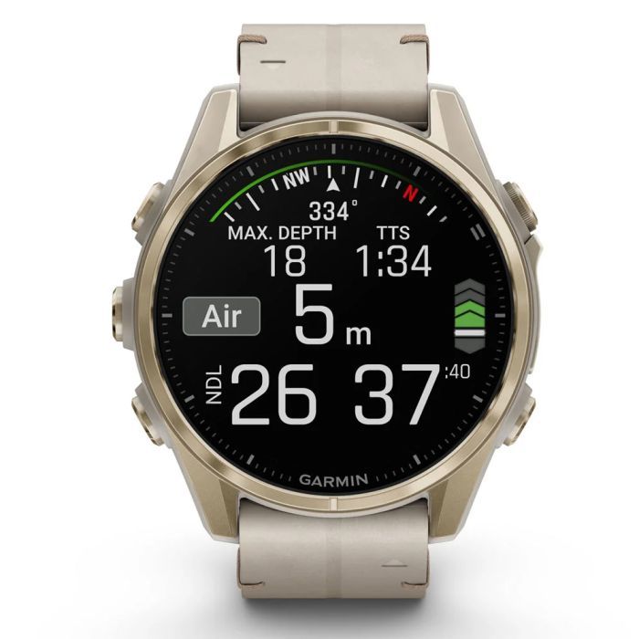 Смарт-часы Garmin fenix 8 43mm, AMOLED, Saph, SftGldSS/FogGryLeatherBnd, Excl, GPS (010-02903-40) изображение 8