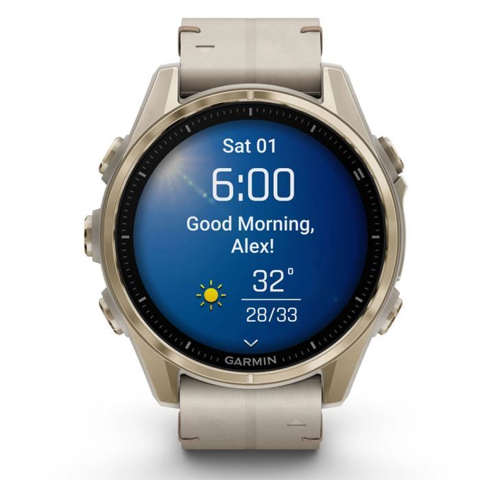 Смарт-часы Garmin fenix 8 43mm, AMOLED, Saph, SftGldSS/FogGryLeatherBnd, Excl, GPS (010-02903-40) изображение 9