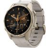 Смарт-часы Garmin fenix 8 43mm, AMOLED, Saph, SftGldSS/FogGryLeatherBnd, Excl, GPS (010-02903-40)