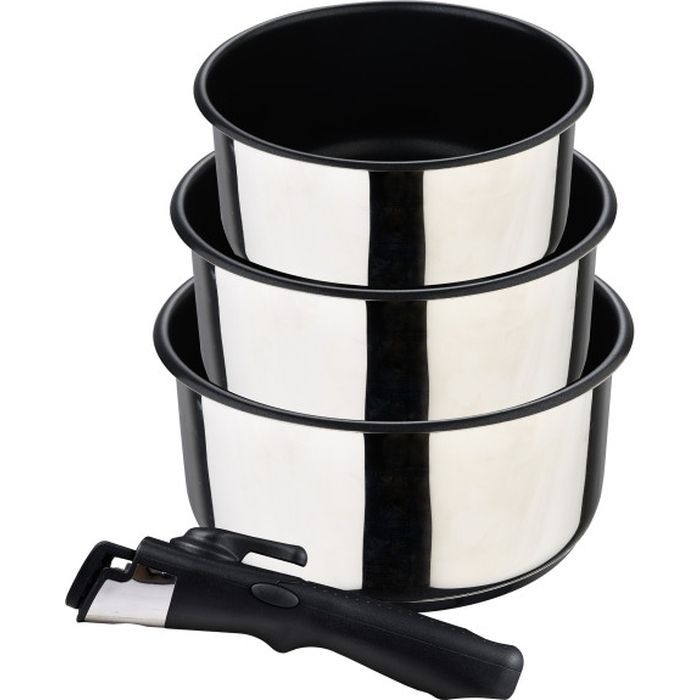 Ківш Bergner Click & cook, набір зі знімною ручкою 1.5/2.1/3 л, 4 предмети (BG-32293-MM)