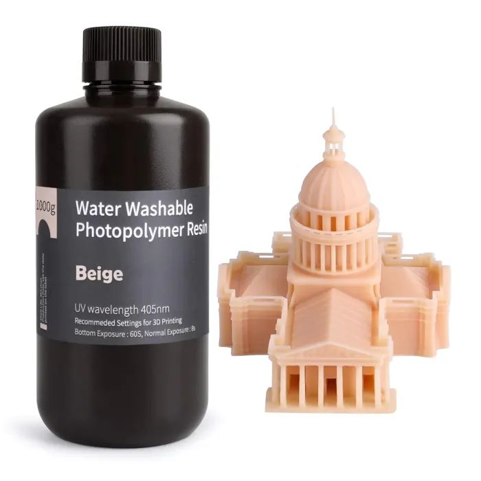 Фотополимерная смола ELEGOO Resin, Water Washable, 1кг, beige (50.103.0018)