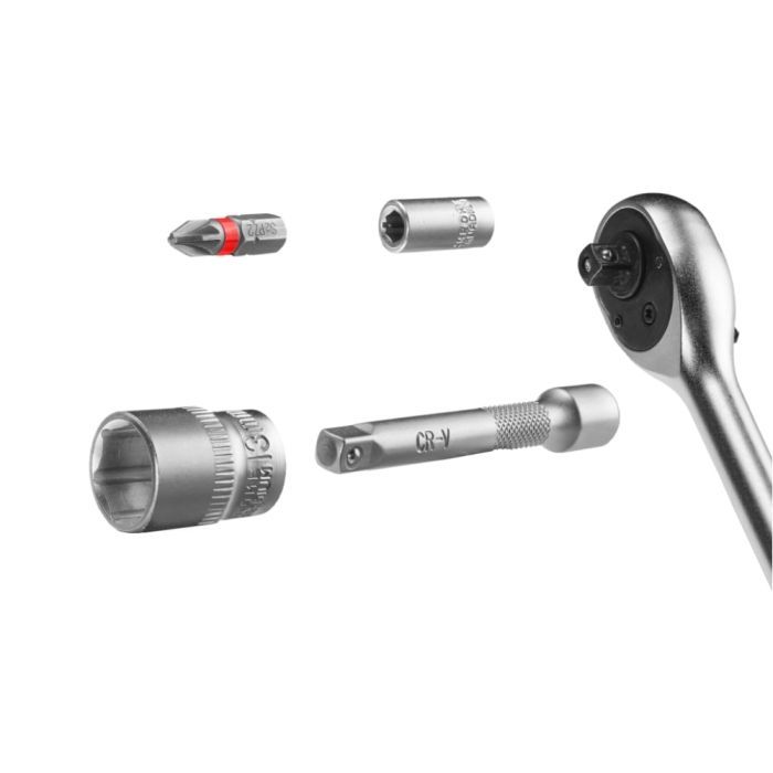 Набор инструментов Einhell бит и головок, 1/4" 4-13мм, 37шт, кейс (109022) изображение 10