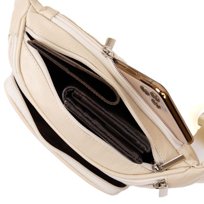 Сумка Vintage Бананка поясна унісекс Біла (20440) зображення 3