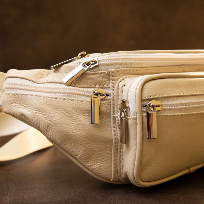 Сумка Vintage Бананка поясна унісекс Біла (20440) зображення 8