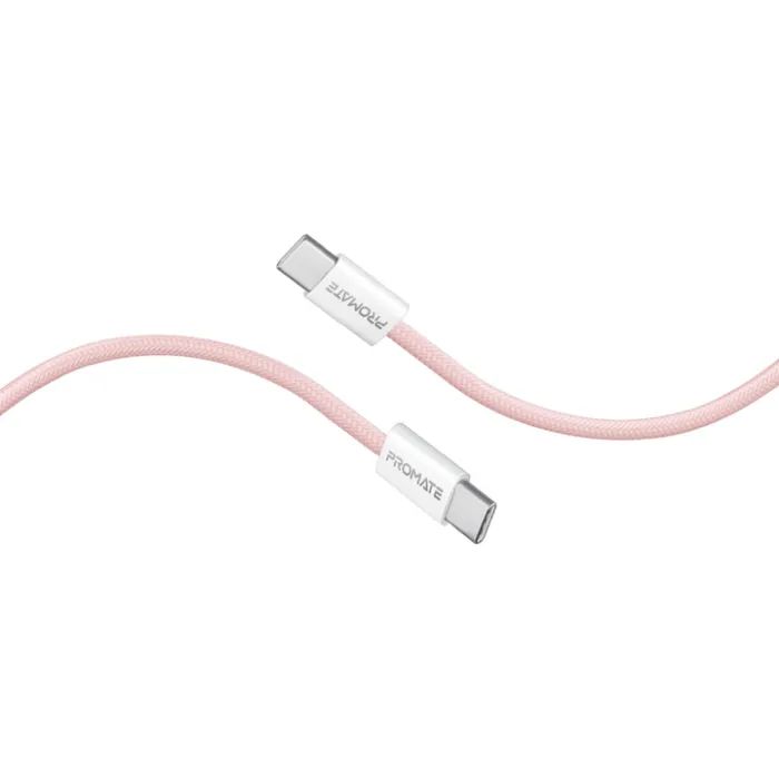 Дата кабель USB-C to USB-C ecoline-cc200.pink Promate (ecoline-cc200.pink)