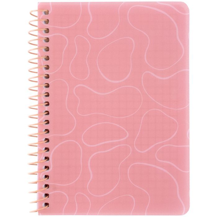 Блокнот Axent на спирали B6 80 листов, клетка, пластиковая обложка, розовый (8463-2-A)