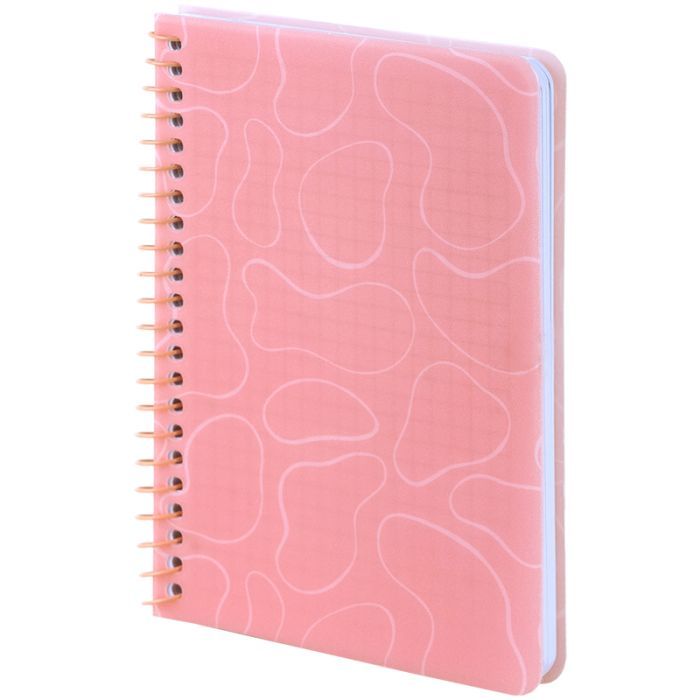 Блокнот Axent на спирали B6 80 листов, клетка, пластиковая обложка, розовый (8463-2-A) изображение 2