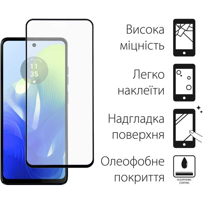 Стекло защитное Dengos Full Glue Motorola Moto G04 (black) (TGFG-354) изображение 2