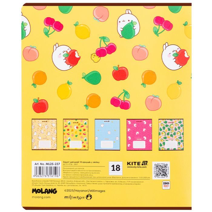 Тетрадь Kite Molang, 18 листов, линия (ML25-237) изображение 8