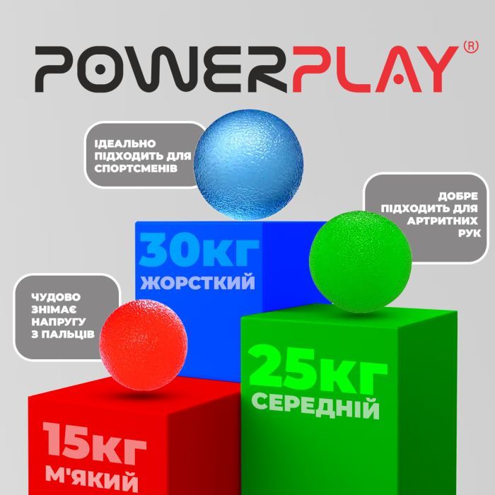 Еспандер PowerPlay PP-4339 Grip Ball Set набір 3 шт (PP_4339) зображення 7