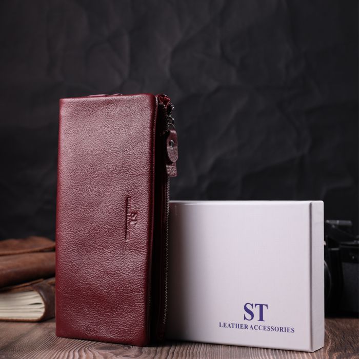 Кошелек ST Leather Из натуральной кожи Бордовый (22528) изображение 10