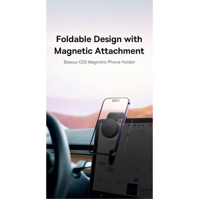 Универсальный автодержатель Baseus C02 Magnetic Phone Holder Cluster Black (SUCC000201) изображение 9