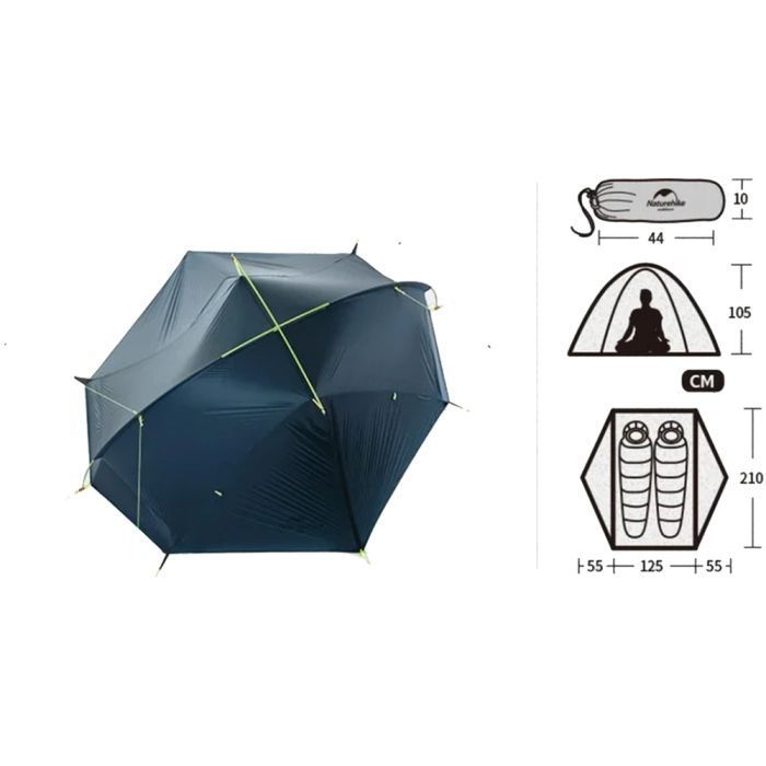 Палатка Naturehike двомісний Tagar NH17T180-J блакитний (6927595716182) изображение 2