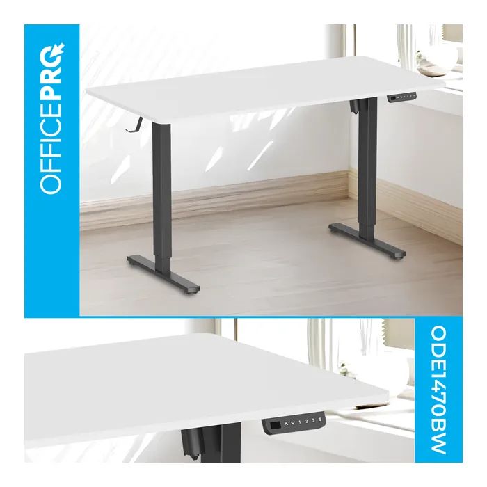 Компьютерный стол OfficePro ODE1470DW Dark Wood/Black (ODE1470DW) изображение 4