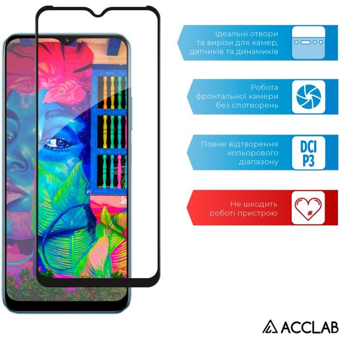 Скло захисне ACCLAB Full Glue Realme C30S Black (1283126551888) зображення 5