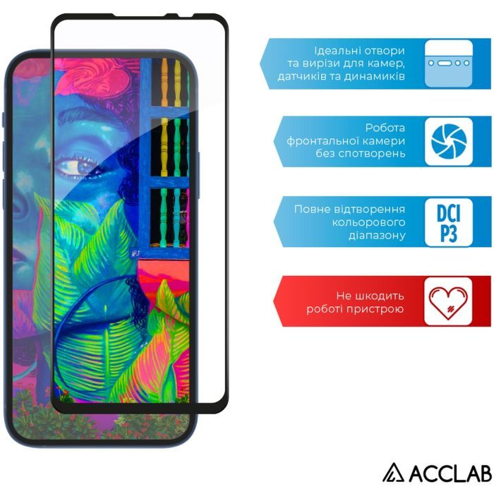 Скло захисне ACCLAB Full Glue ZTE Blade V30 Black (1283126515743) зображення 5