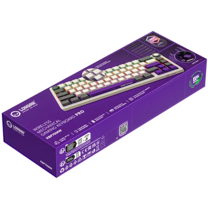 Клавиатура Lorgar KBP70MW Pro RGB Wireless/Bluetooth/USB UA White (LRG-KBP70MW-WH-US) изображение 10