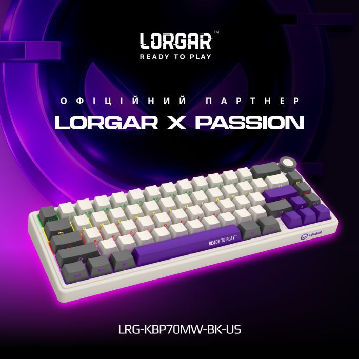 Клавиатура Lorgar KBP70MW Pro RGB Wireless/Bluetooth/USB UA White (LRG-KBP70MW-WH-US) изображение 2